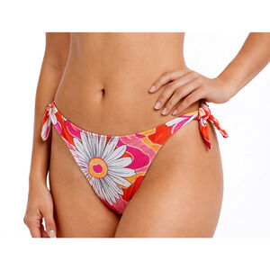 Cia Maritima Bikini Bottom Womens Small Pink Floral Side Tie Swimwear Brazil New